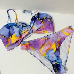 Shein bikini 1XL cheeky marble
